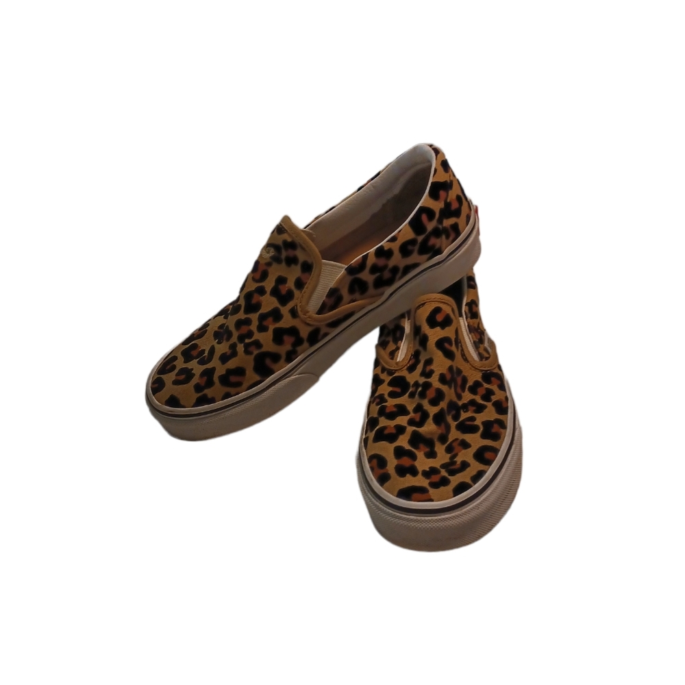 Ladies Cheetah Print Vanns Slip on Cavas Shoes sz.6
